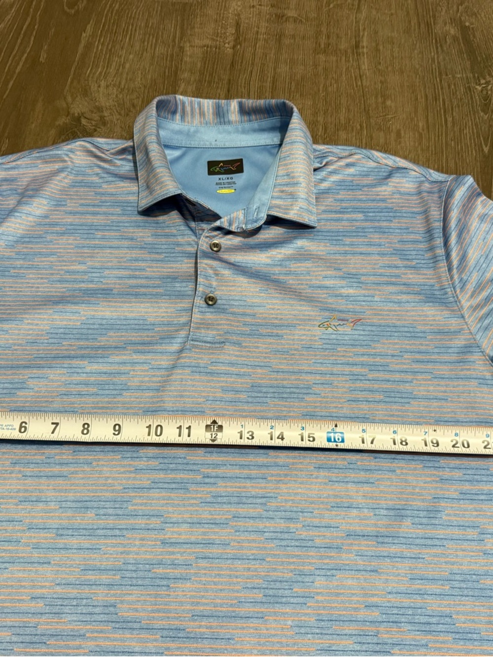 Greg Norman Collection XL Men’s Light Blue Heathered Polo Shirt - Picture 5 of 9